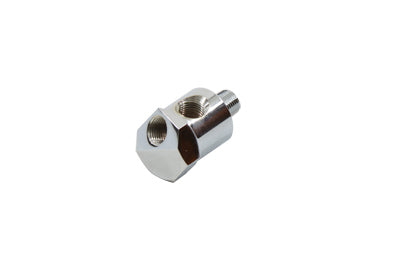 Oil Pressure Gauge Fitting Chrome - V-Twin Mfg.