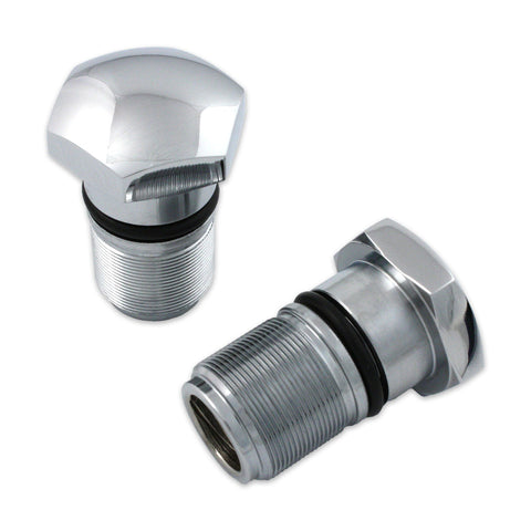 35mm Fork Tube Plug Set Chrome - V-Twin Mfg.
