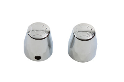 Chrome Rear Axle Nut Caps Maltese Style - V-Twin Mfg.