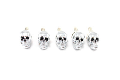 License Plate Frame Skull Krommet Set Chrome - V-Twin Mfg.