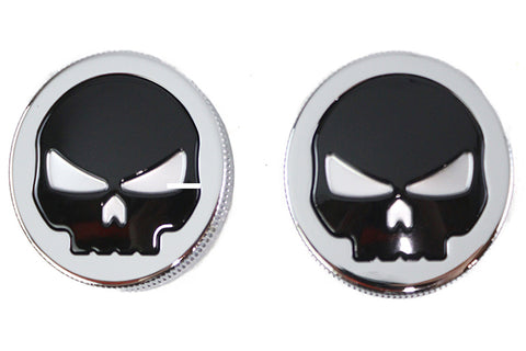 Skull Style Vented and Non-Vented Gas Cap Set - V-Twin Mfg.