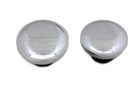 Ratcheting Style Gas Cap Set Vented and Non-Vented Chrome - V-Twin Mfg.