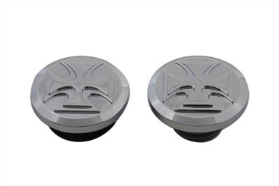 Maltese Style Vented and Non-Vented Billet Gas Cap Set - V-Twin Mfg.