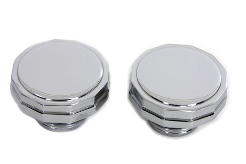 Chrome Hexagon Style Vented and Non-Vented Gas Cap Set - V-Twin Mfg.