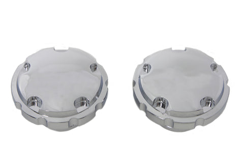 Chrome Techno Style Vented and Non-Vented Gas Cap Set - V-Twin Mfg.