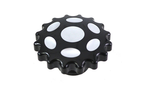 Sprocket Gas Cap Vented Black - V-Twin Mfg.