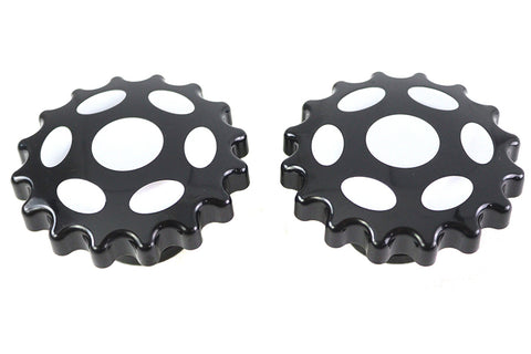 Sprocket Gas Cap Vented and Non-Vented Black - V-Twin Mfg.