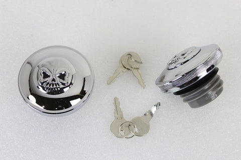 Keyed Gas Cap Set Vented and Non-Vented Chrome - V-Twin Mfg.