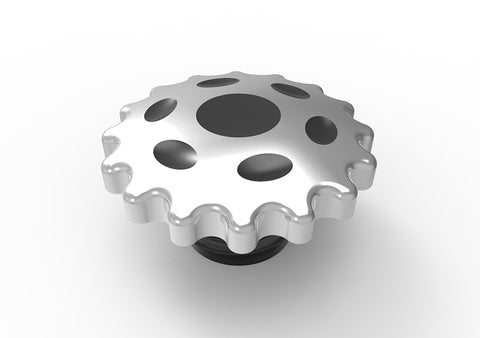 Sprocket Gas Cap Vented Chrome - V-Twin Mfg.