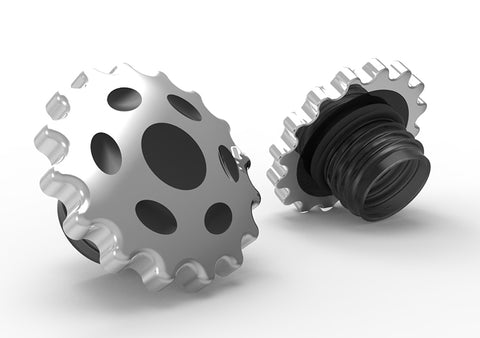 Sprocket Gas Cap Set Vented and Non-Vented Chrome - V-Twin Mfg.