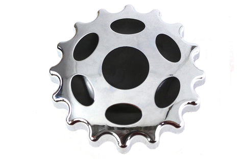 Sprocket Gas Cap Vented Chrome - V-Twin Mfg.