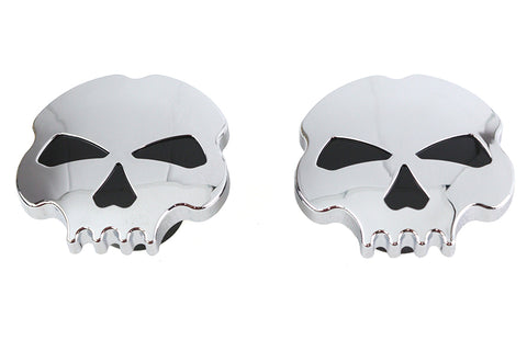 Skull Style Gas Cap Set Chrome - V-Twin Mfg.