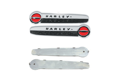 Gas Tank Emblem Set with Black Lettering - V-Twin Mfg.