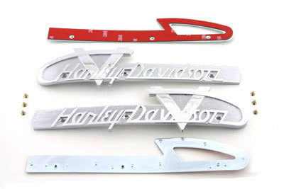 Gas Tank Emblems with Chrome Lettering - V-Twin Mfg.
