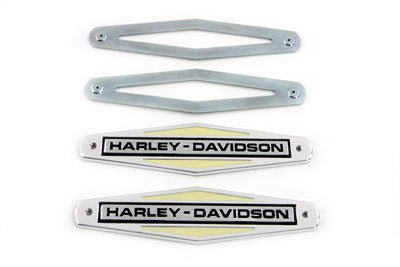 Gas Tank Emblems with Black Lettering - V-Twin Mfg.