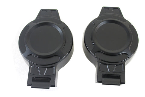 Flip Up Gas Cap Set Black - V-Twin Mfg.