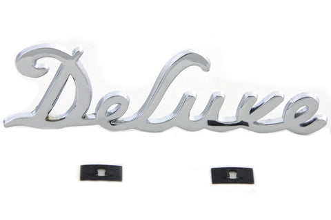 Chrome  inchDeluxe inch Fender Emblem Set - V-Twin Mfg.