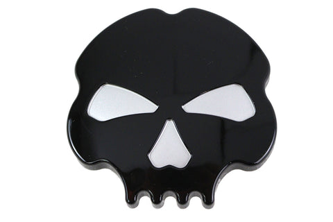Skull Left Side Gas Cap Black - V-Twin Mfg.