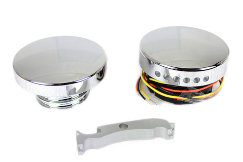 Chrome LED Smooth Style Fuel Gauge and Filler Cap Set - V-Twin Mfg.
