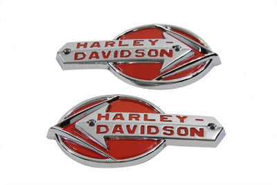 OE Emblem Set with Red Lettering - V-Twin Mfg.