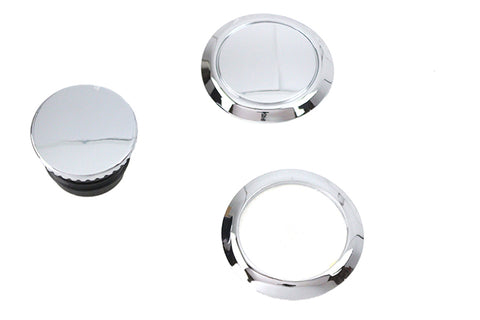 Flush Mount Gas Cap & Left Side Tank Cap Kit Chrome - V-Twin Mfg.