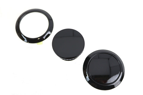 Flush Mount Gas Cap & Left Side Tank Cap Kit Black - V-Twin Mfg.