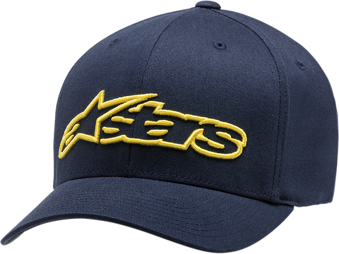 ALPINESTARS Blaze Flexfit® Hat - Navy/Yellow - Large/XL 1039810057050LX