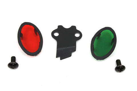 Parkerized Cateye Dash Panel Lens Set - V-Twin Mfg.
