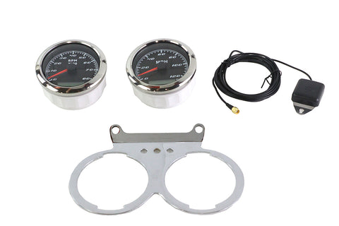 85mm GPS Speedometer and Tachometer Kit Chrome - V-Twin Mfg.
