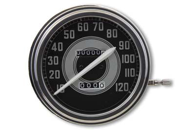 Speedometer with 2:1 Ratio and White Needle - V-Twin Mfg.