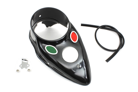 Black Replica Cateye Dash Panel - V-Twin Mfg.