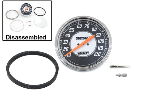 Replica 2:1 Speedometer with Orange Needle - V-Twin Mfg.