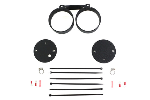 Dual Gauge Mount Bracket Black - V-Twin Mfg.