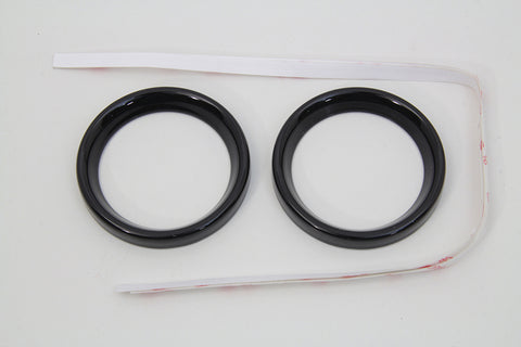 2 inch Gauge Bezel Cover Kit with a Black Finish - V-Twin Mfg.