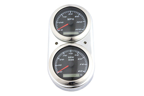 GPS Speedometer and Tachometer Dash Kit Chrome - V-Twin Mfg.