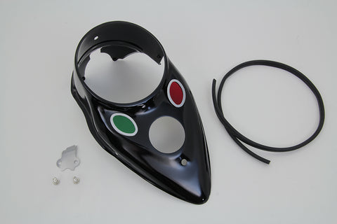 Black Cateye Dash Panel - V-Twin Mfg.
