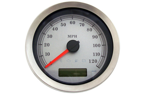 4 inch Electronic Speedometer Assembly Silver - V-Twin Mfg.