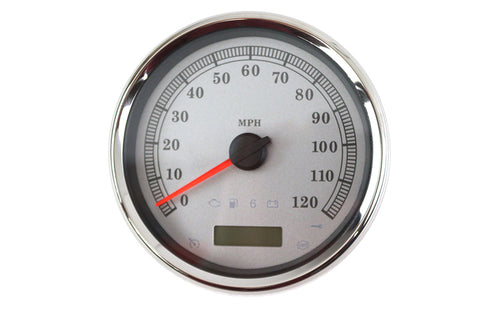 5 inch Electronic Speedometer Assembly Silver - V-Twin Mfg.