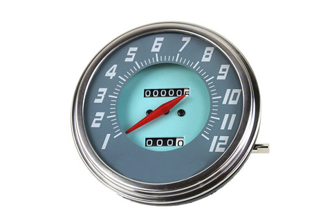 FLH 2:1 Ratio Replica Gray-Blue Face Speedometer - V-Twin Mfg.