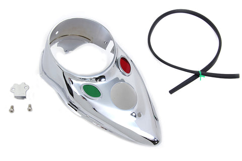 Chrome Cateye Dash Panel - V-Twin Mfg.