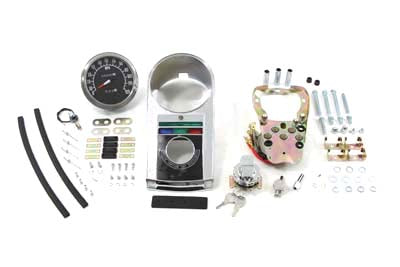 Chrome Cast Dash Panel Kit with 2240:60 Ratio Speedometer - V-Twin Mfg.