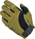 BILTWELL Moto Gloves - Olive/Black - Large 1501-0309-004