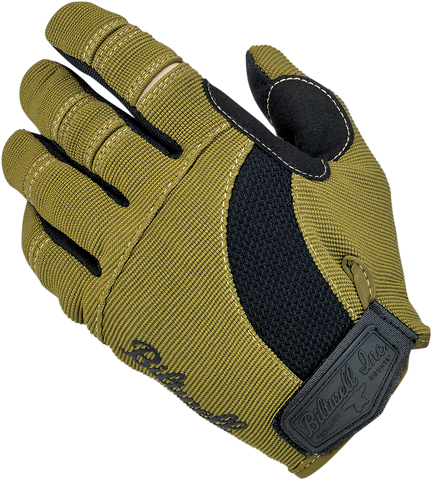BILTWELL Moto Gloves - Olive/Black - Large 1501-0309-004