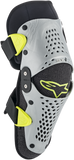 ALPINESTARS Youth SX-1 Knee Protectors - Silver/Yellow Fluo - S/M 6546319195SM