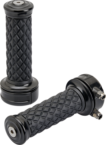 BILTWELL Grips - Alumicore - Custom - Black 6606-201-01