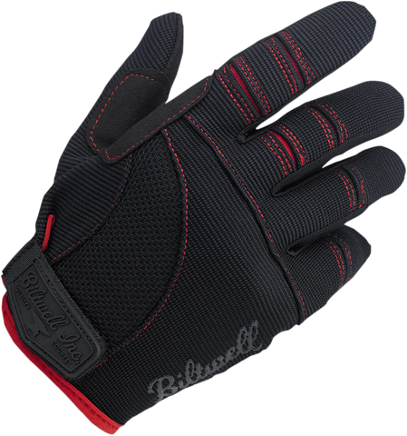 BILTWELL Moto Gloves - Black/Red - Large 1501-0108-004