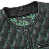 Tactical Emerald Men’s Motorcycle Leather Vest