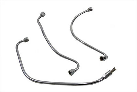 Steel Oil Line Set 3 Peice Chrome - V-Twin Mfg.