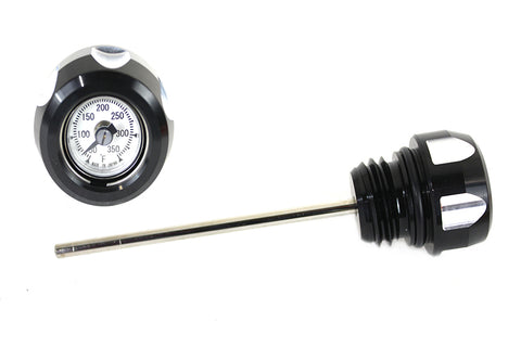 M8 Black and Machined Oil Temperature Dipstick - V-Twin Mfg.