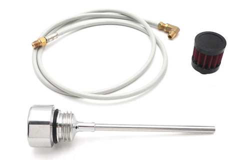 M8 Oil Tank Vented Dipstick Polished - V-Twin Mfg.